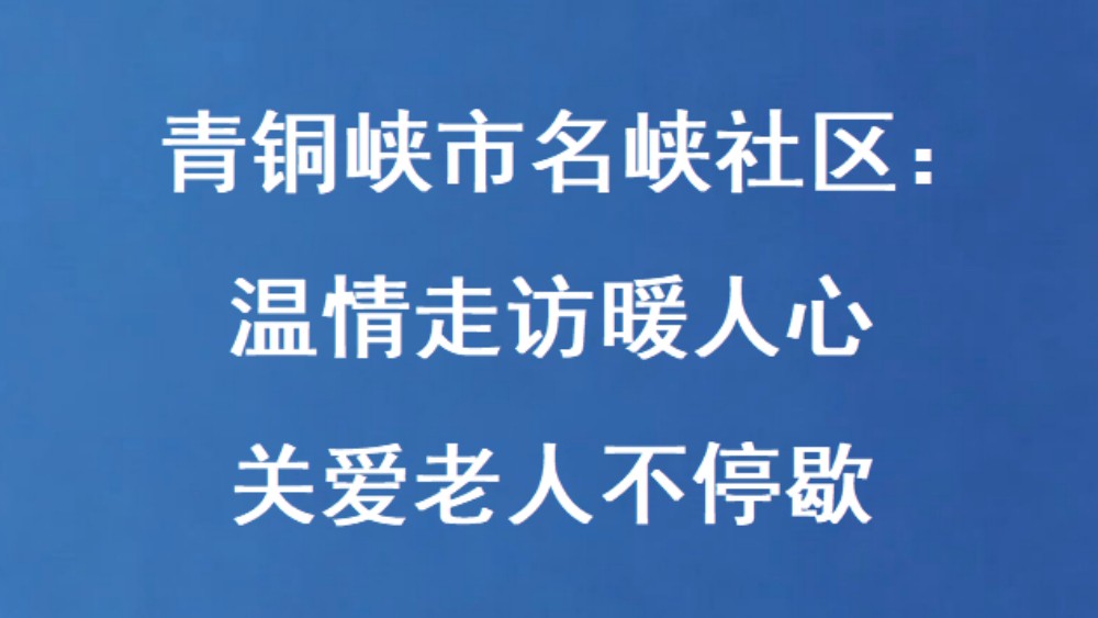 青铜峡市名峡社区：温情走访暖人心 关爱老人不停歇