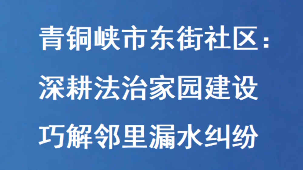 青铜峡市东街社区：深耕法治家园建设 巧解邻里漏水纠纷