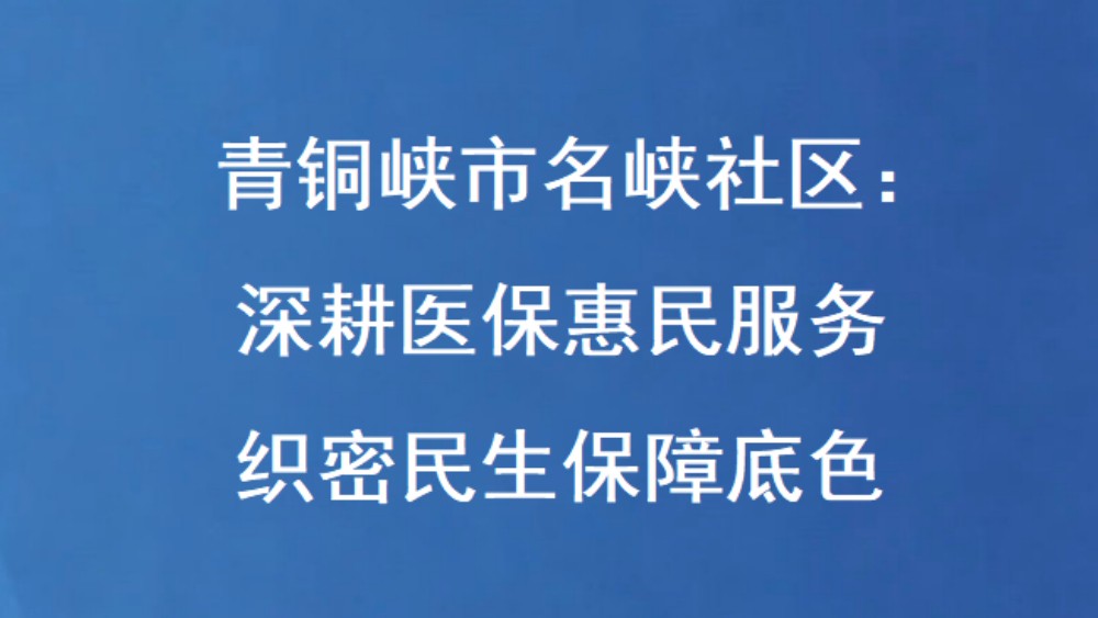 青铜峡市名峡社区：深耕医保惠民服务 织密民生保障底色
