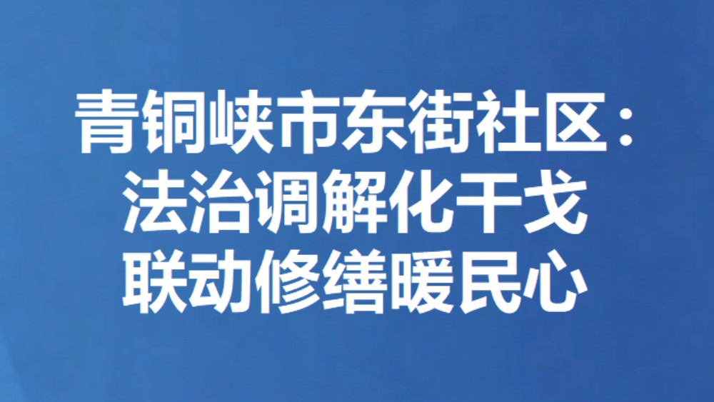 青铜峡市东街社区：法治调解化干戈 联动修缮暖民心